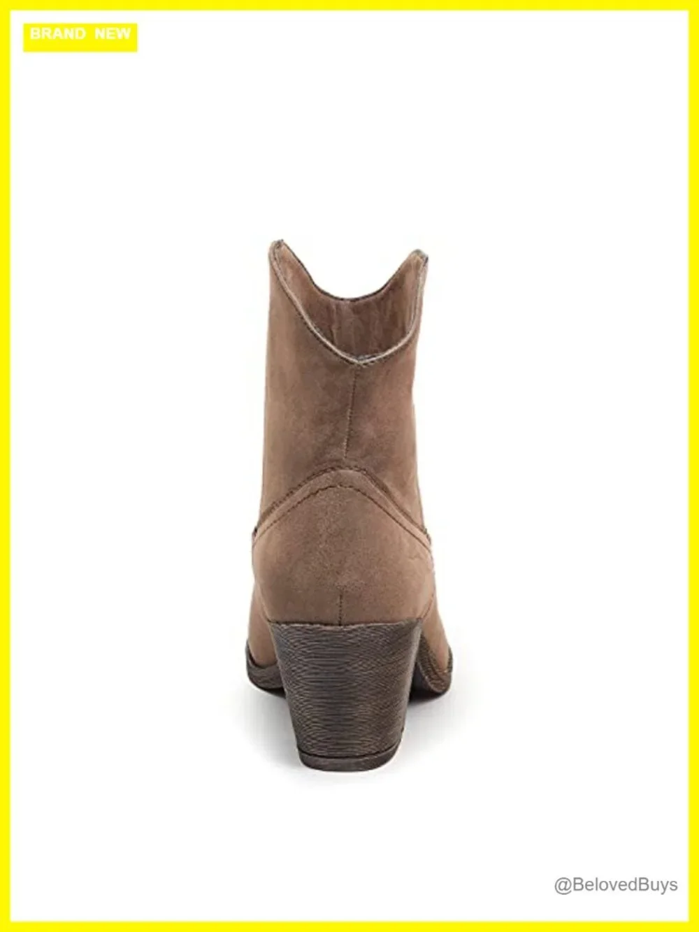 Ankle-length Western Boot with Stacked Heel and Cushioned Footbed
